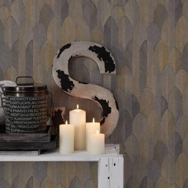 Black and Gold Cork Effect Wallpaper Textured Vinyl by AS Creation 37389-5